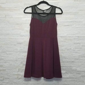 Divided Dress with Black Mesh Detail